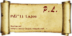 Péli Lajos névjegykártya
